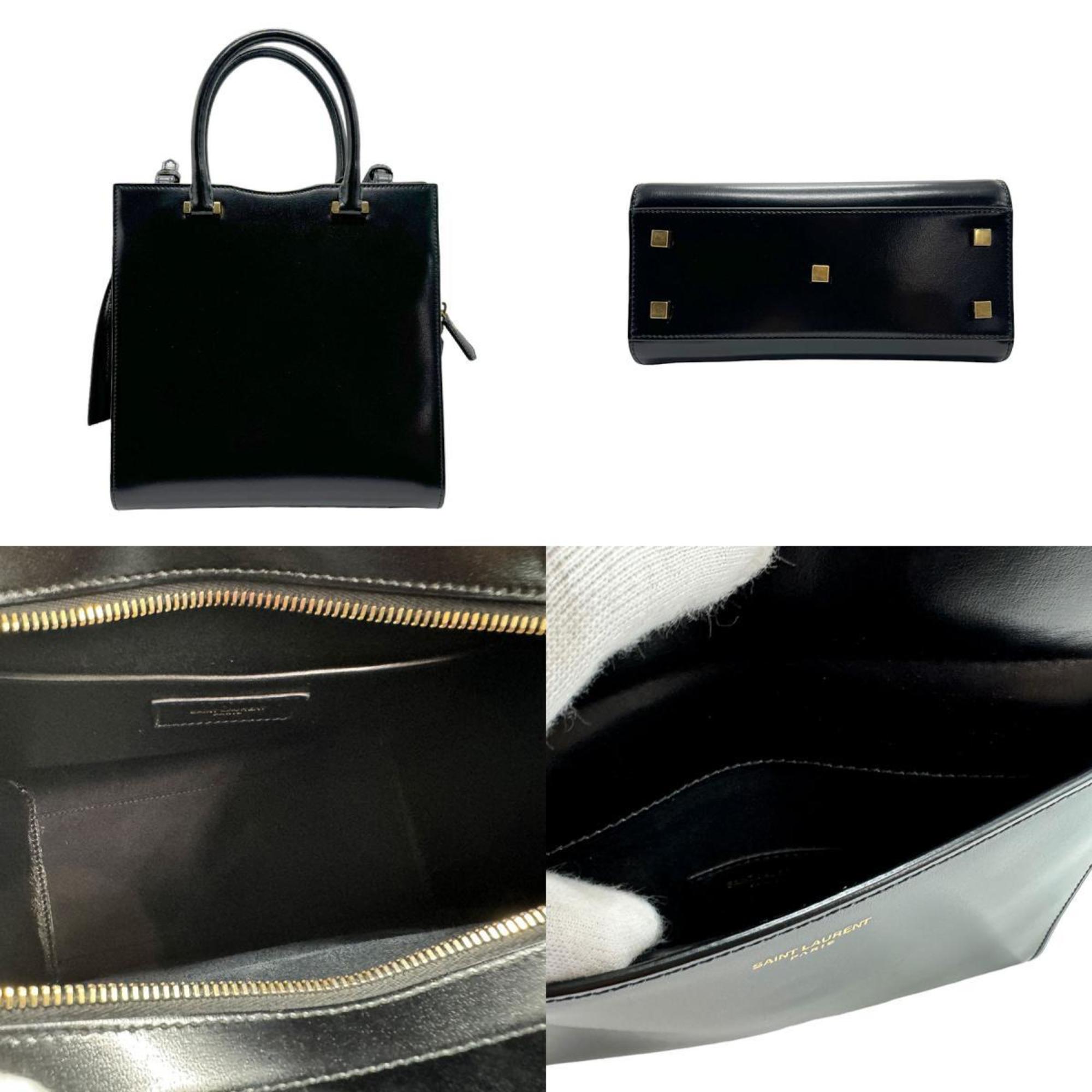 Saint Laurent SAINT LAURENT Handbag Shoulder Bag Uptown Small Leather Black Gold Women's z2157