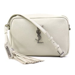 Saint Laurent shoulder bag leather ivory silver women's e58996a