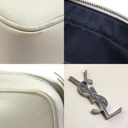 Saint Laurent shoulder bag leather ivory silver women's e58996a