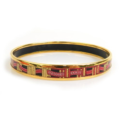 Hermes HERMES bangle bracelet enamel metal gold red black ladies e59048g