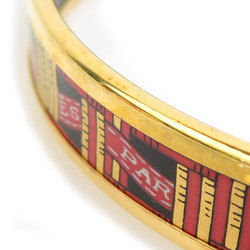 Hermes HERMES bangle bracelet enamel metal gold red black ladies e59048g