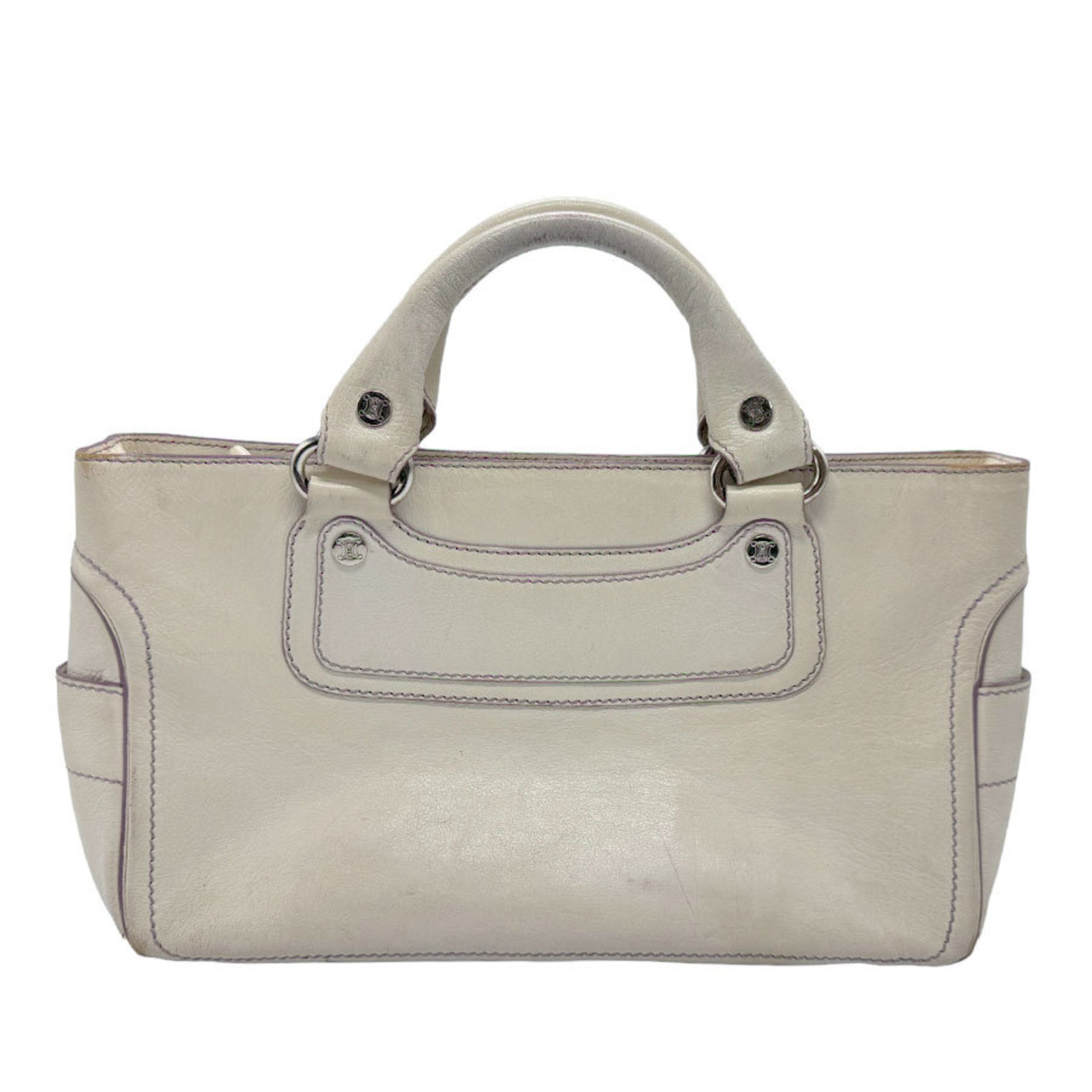 CELINE Boogie Bag Leather White Women's Handbag z2087