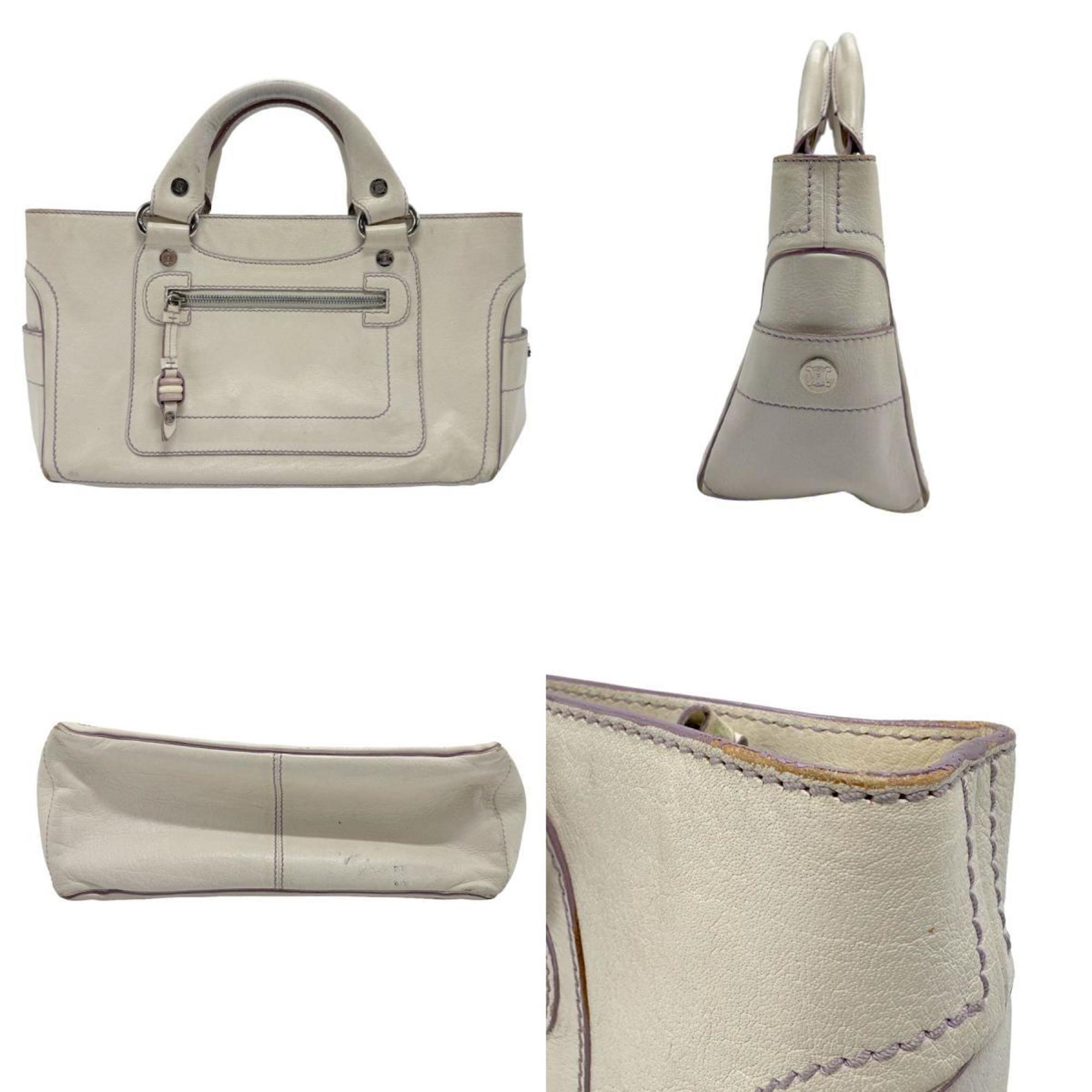 CELINE Boogie Bag Leather White Women's Handbag z2087