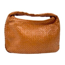 BOTTEGA VENETA Shoulder Bag Intrecciato Embossed Leather Orange Brown Women's z2176