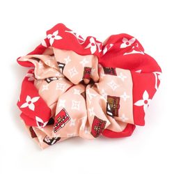 Louis Vuitton LOUIS VUITTON Scrunchie Hair Monogram Trochoux Silk Red Pink White Women's M77685 e58983a