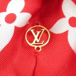 Louis Vuitton LOUIS VUITTON Scrunchie Hair Monogram Trochoux Silk Red Pink White Women's M77685 e58983a