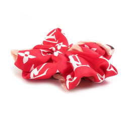 Louis Vuitton LOUIS VUITTON Scrunchie Hair Monogram Trochoux Silk Red Pink White Women's M77685 e58983a