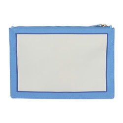 Valentino Garavani Honolulu Pouch Second Bag UW2P0U84 Canvas Light Blue Ivory Orange Clutch