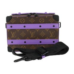 LOUIS VUITTON Louis Vuitton Handle Soft Trunk Monogram Macassar Handbag M46264 Leather Brown Purple Black Hardware Shoulder Bag Second