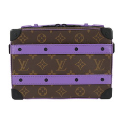 LOUIS VUITTON Louis Vuitton Handle Soft Trunk Monogram Macassar Handbag M46264 Leather Brown Purple Black Hardware Shoulder Bag Second