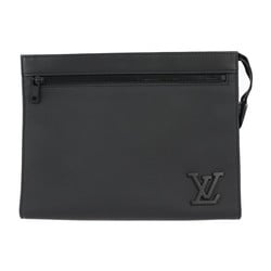 LOUIS VUITTON Louis Vuitton LV Aerogram Voyage Shoulder Bag M59329 Calf Leather Black Second