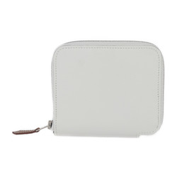 HERMES Hermes Azap Compact Silk In Wallet/Coin Case - Evercolor White Coin Purse Round B Stamp