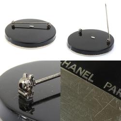 CHANEL Brooch Plastic Metal Black Silver Women's e58988a