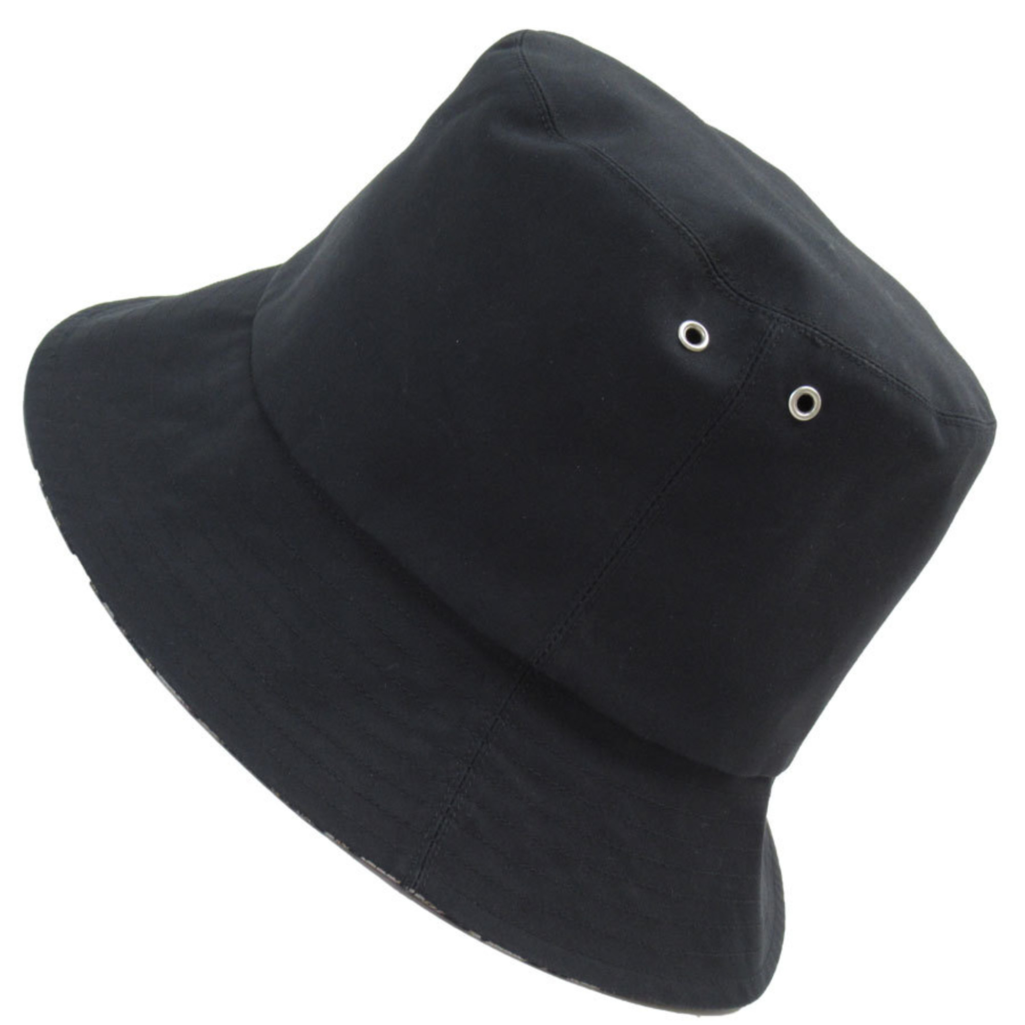 Christian Dior Hat Bucket Teddy-D Bob Polyester Cotton Black Silver Women's w0657i