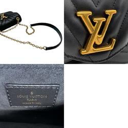 Louis Vuitton LOUIS VUITTON Shoulder Bag New Wave Chain PM Leather Black Gold Women's M20687 z2066