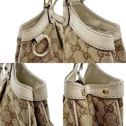 GUCCI Handbag GG Canvas Leather Brown x Light Beige Women's 211944 n0271