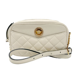 Versace Medusa Shoulder Bag Leather Off-White Gold Women's n0246