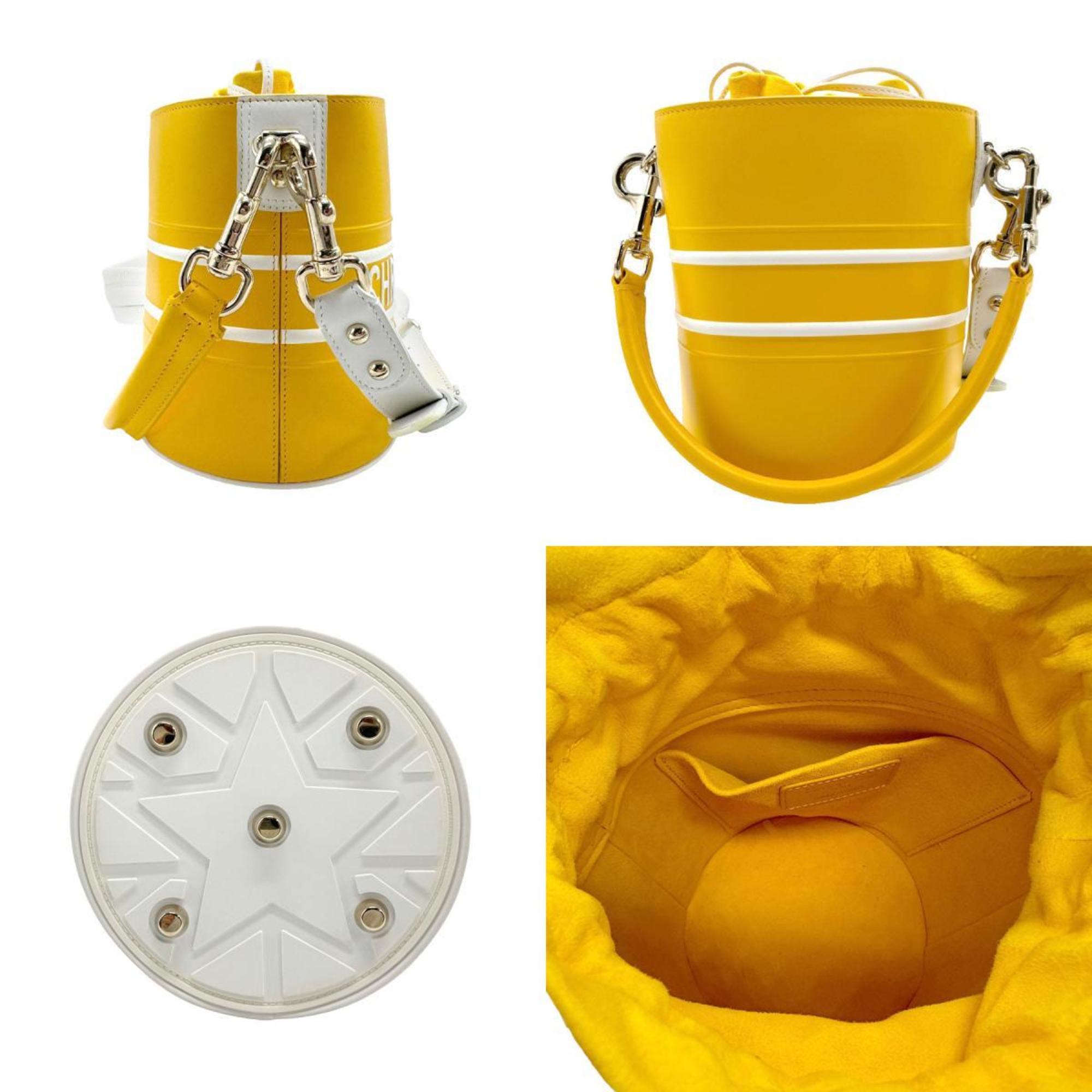 Christian Dior Shoulder Bag Handbag Vibe Bucket Leather Yellow Women's z2217