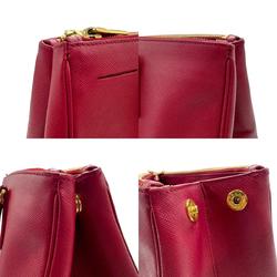 PRADA handbag shoulder bag leather red gold ladies z2215