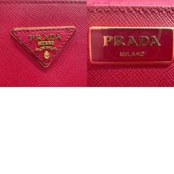 PRADA handbag shoulder bag leather red gold ladies z2215