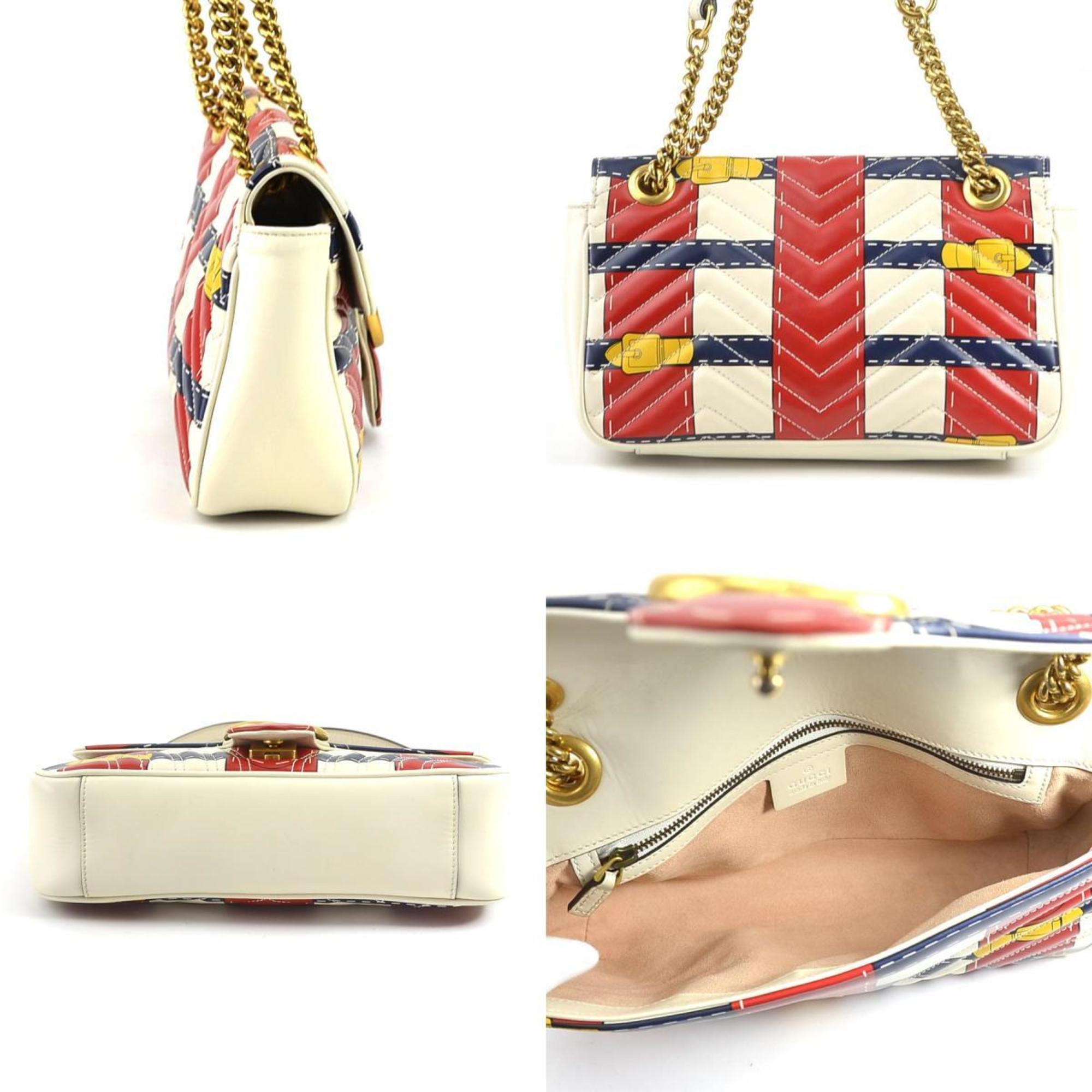 GUCCI Shoulder Bag GG Marmont Leather Multicolor Women's 443497 a0448