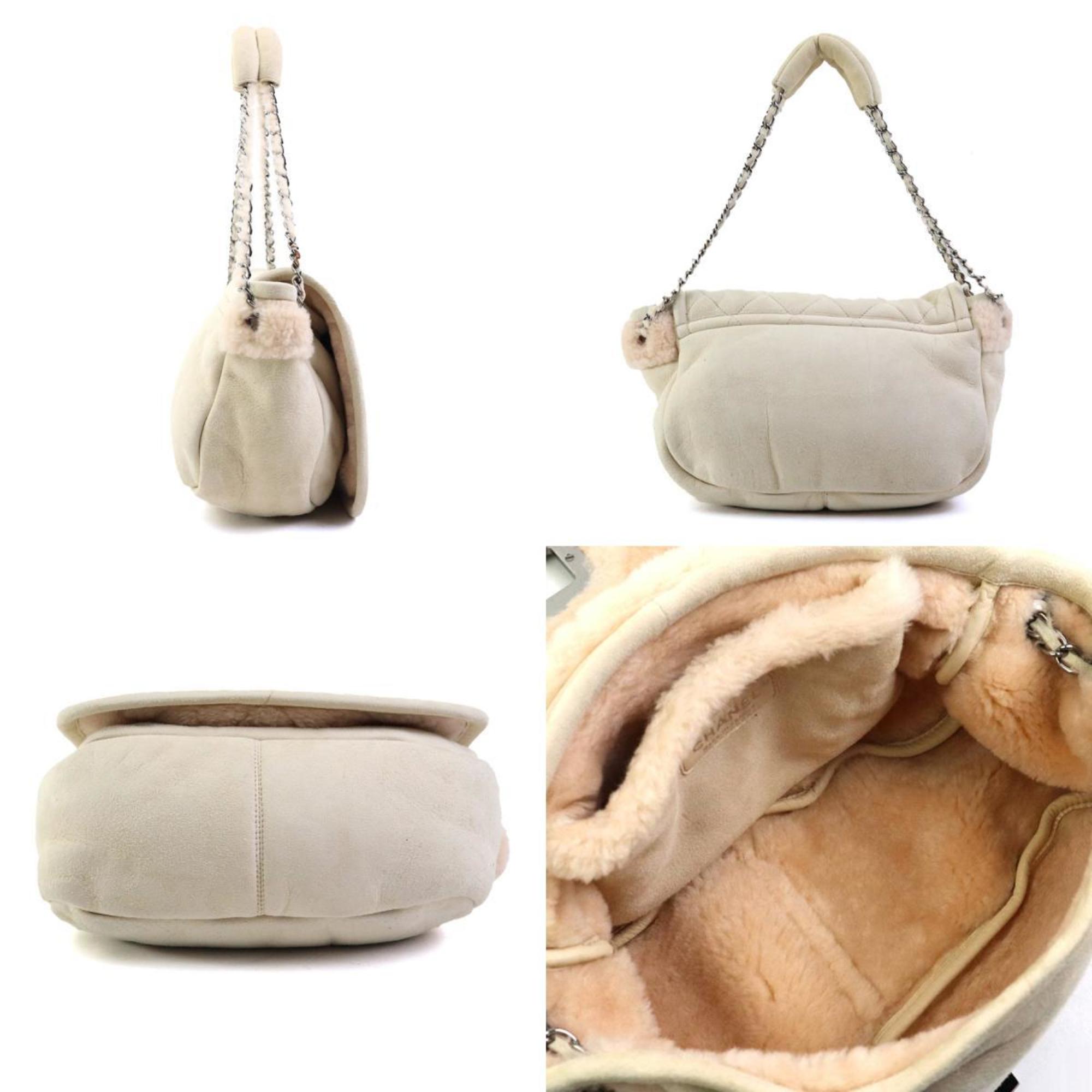 CHANEL Shoulder Bag 2.55 Mouton Fur Light Beige Women's e58975a