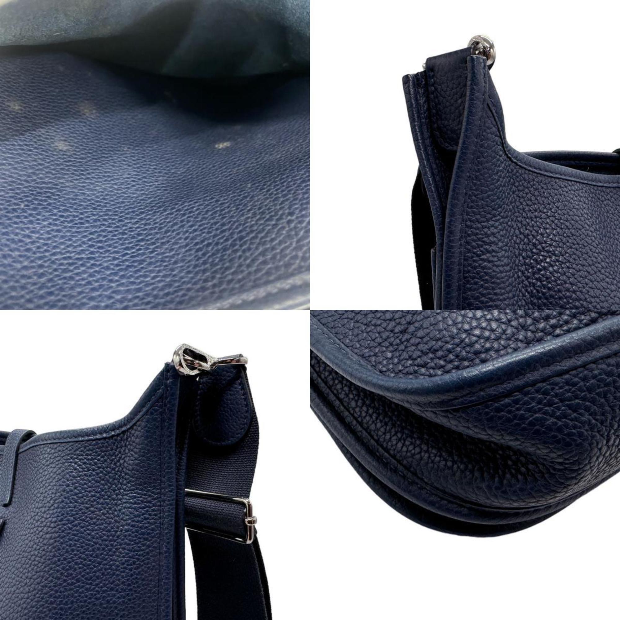 Hermes HERMES Shoulder Bag Evelyn 3 Taurillon Clemence Navy Men's Women's z2148