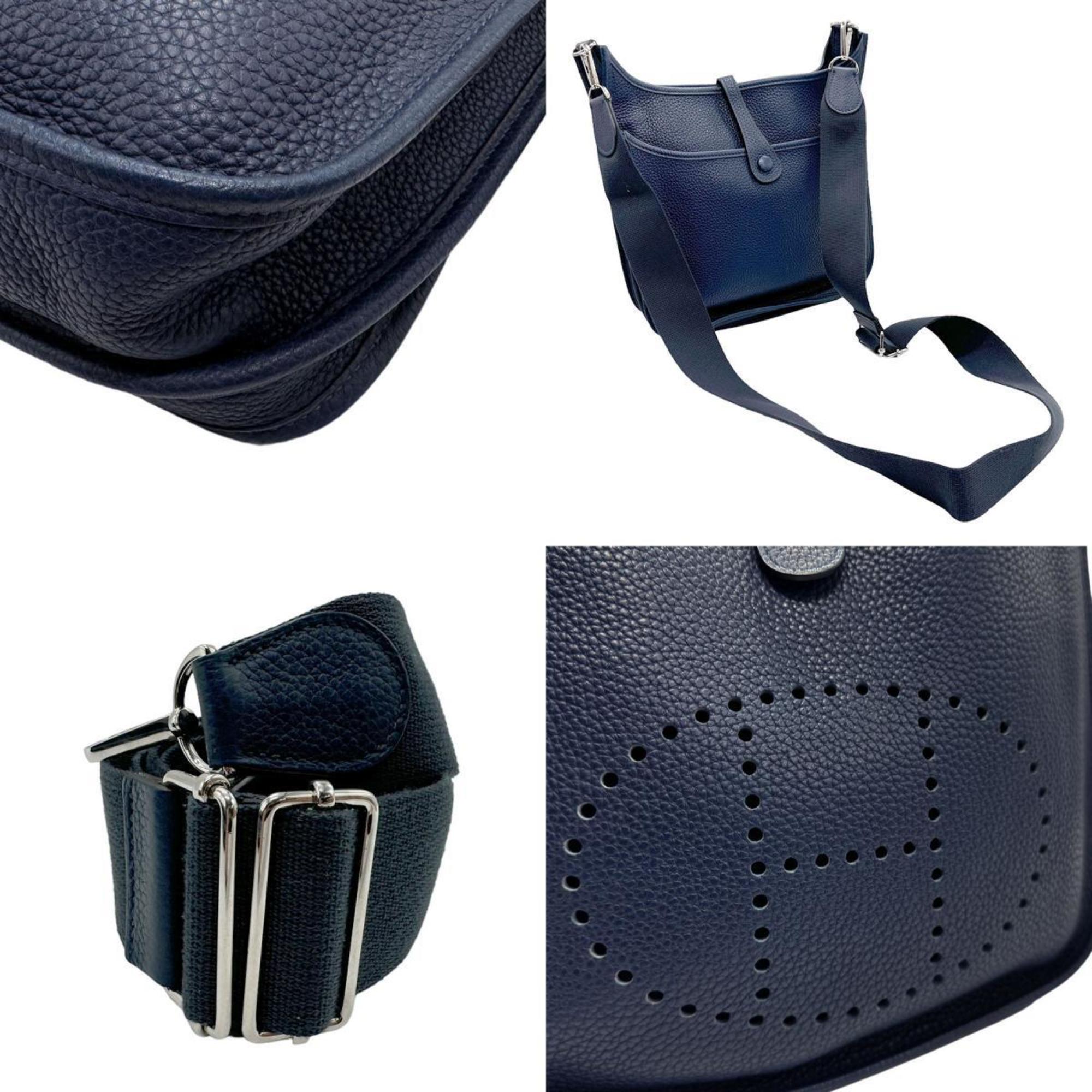 Hermes HERMES Shoulder Bag Evelyn 3 Taurillon Clemence Navy Men's Women's z2148