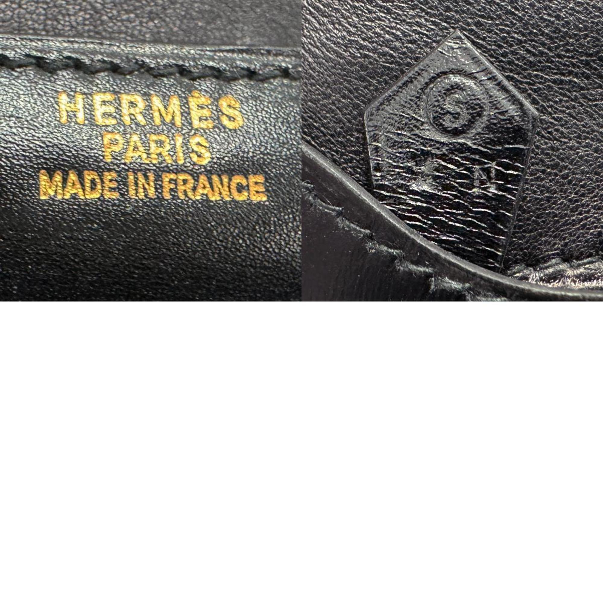 Hermes HERMES Clutch Bag Box Calf Black Men's Women's n0275