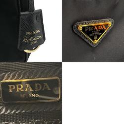 PRADA Handbag Re-Edition 2005 Nylon Leather Black Gold Women's z2227