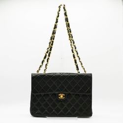 CHANEL Shoulder Bag Matelasse Chain Leather Black Gold Men's Women's PD321