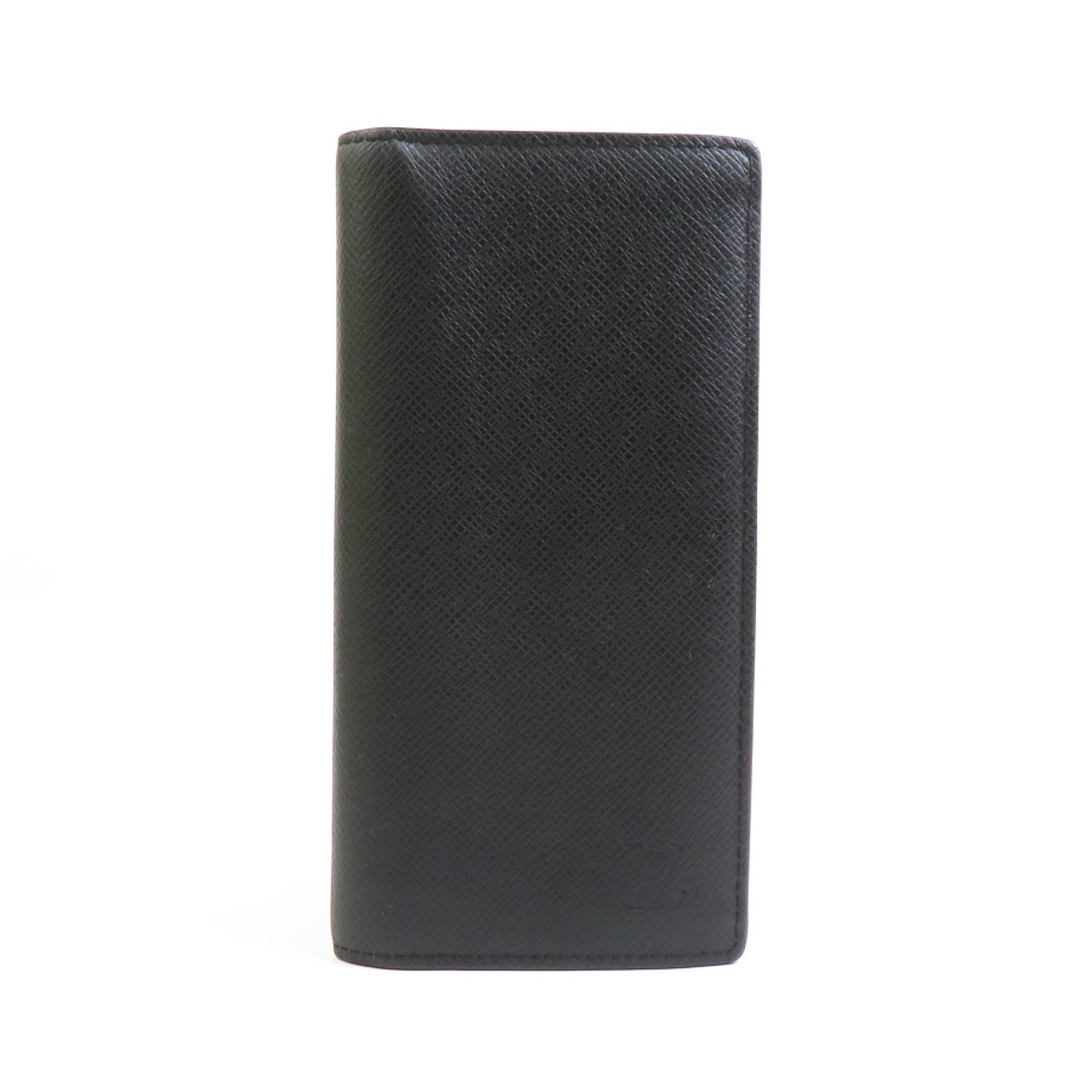 Louis Vuitton LOUIS VUITTON Bi-fold long wallet Taiga Portefeuille Brazza Black Men's M32572 e59022a