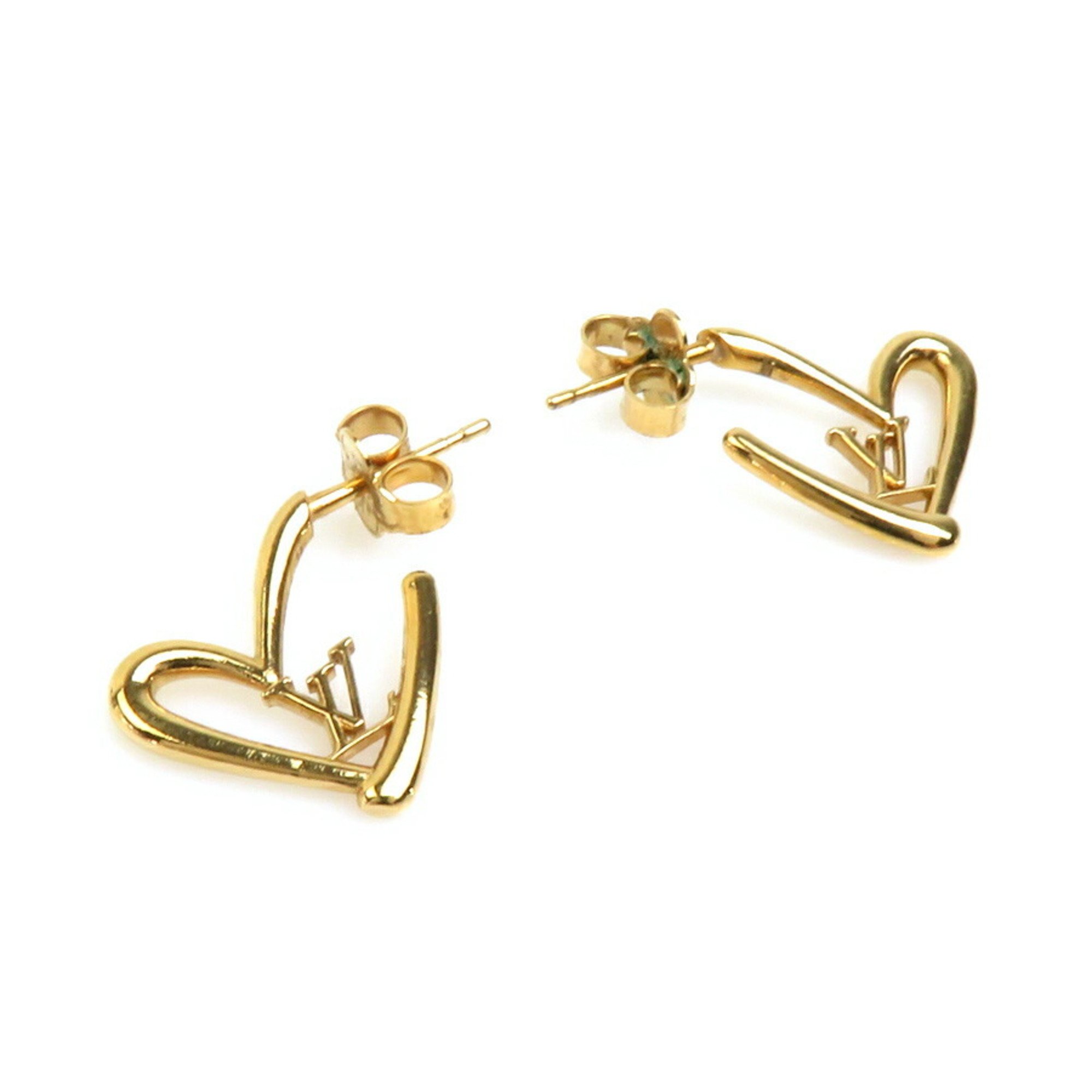 Louis Vuitton LOUIS VUITTON Earrings Fall in Love PM Metal Gold Women's M00463 h30469k