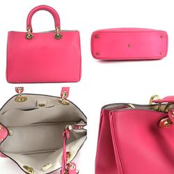 Christian Dior Handbag Shoulder Bag Diorissimo Leather Pink Women's a0450