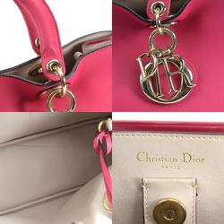 Christian Dior Handbag Shoulder Bag Diorissimo Leather Pink Women's a0450