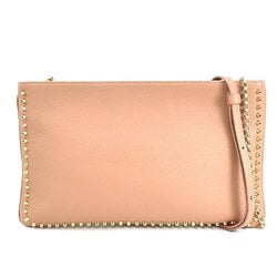 Christian Louboutin Shoulder Bag Leather Pink Beige Women's r10115j