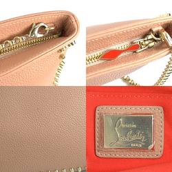 Christian Louboutin Shoulder Bag Leather Pink Beige Women's r10115j