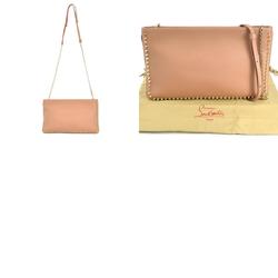 Christian Louboutin Shoulder Bag Leather Pink Beige Women's r10115j