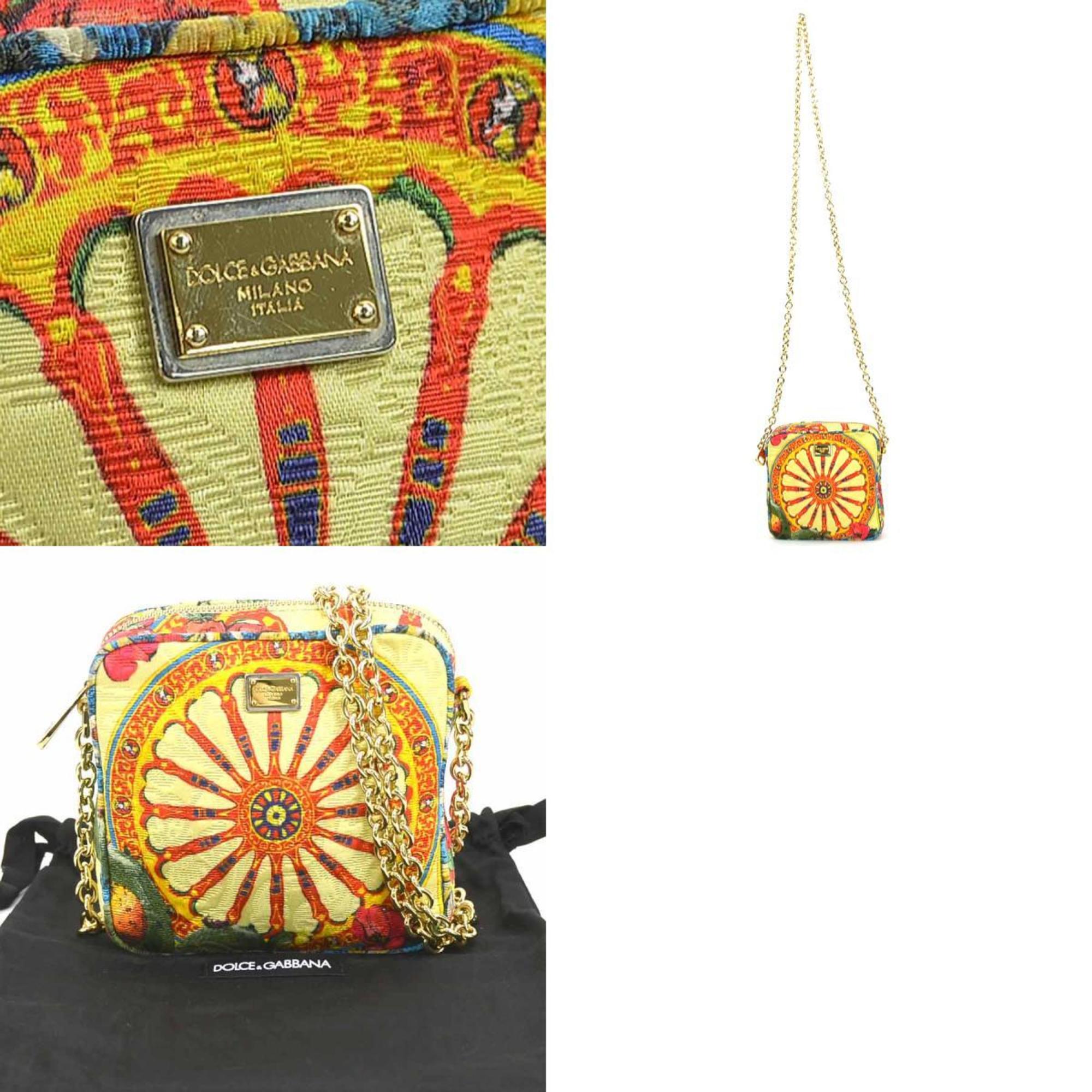 Dolce & Gabbana Shoulder Bag Canvas Multicolor Gold Women's e59036g