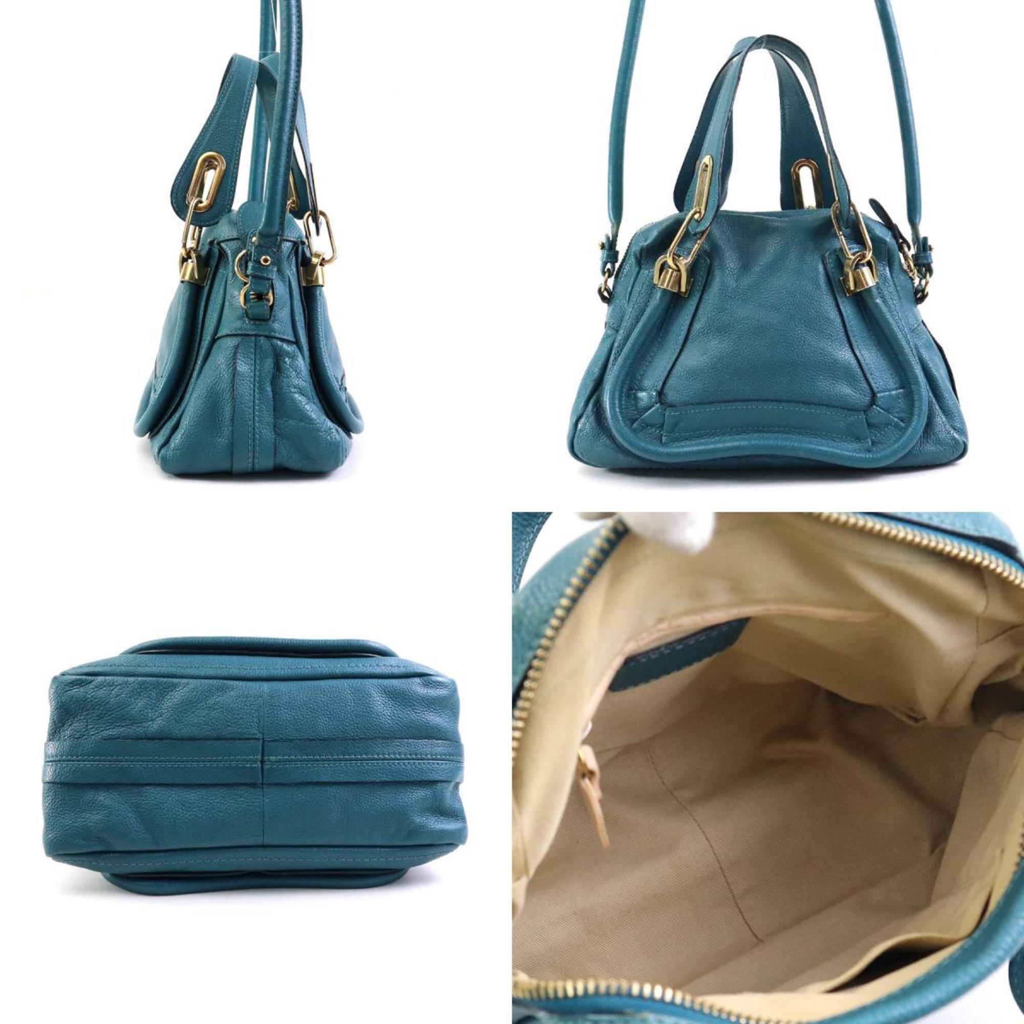 Chloé Chloe handbag shoulder bag leather green ladies r10117k