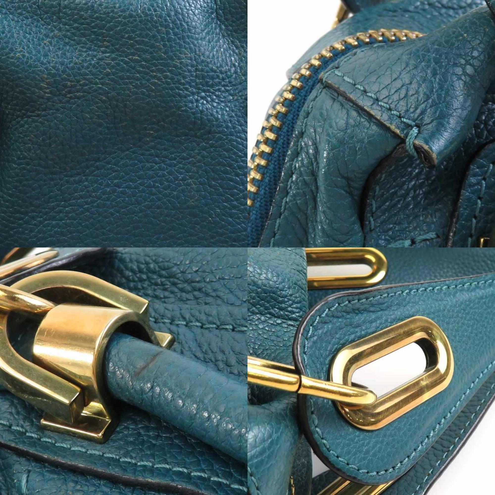 Chloé Chloe handbag shoulder bag leather green ladies r10117k