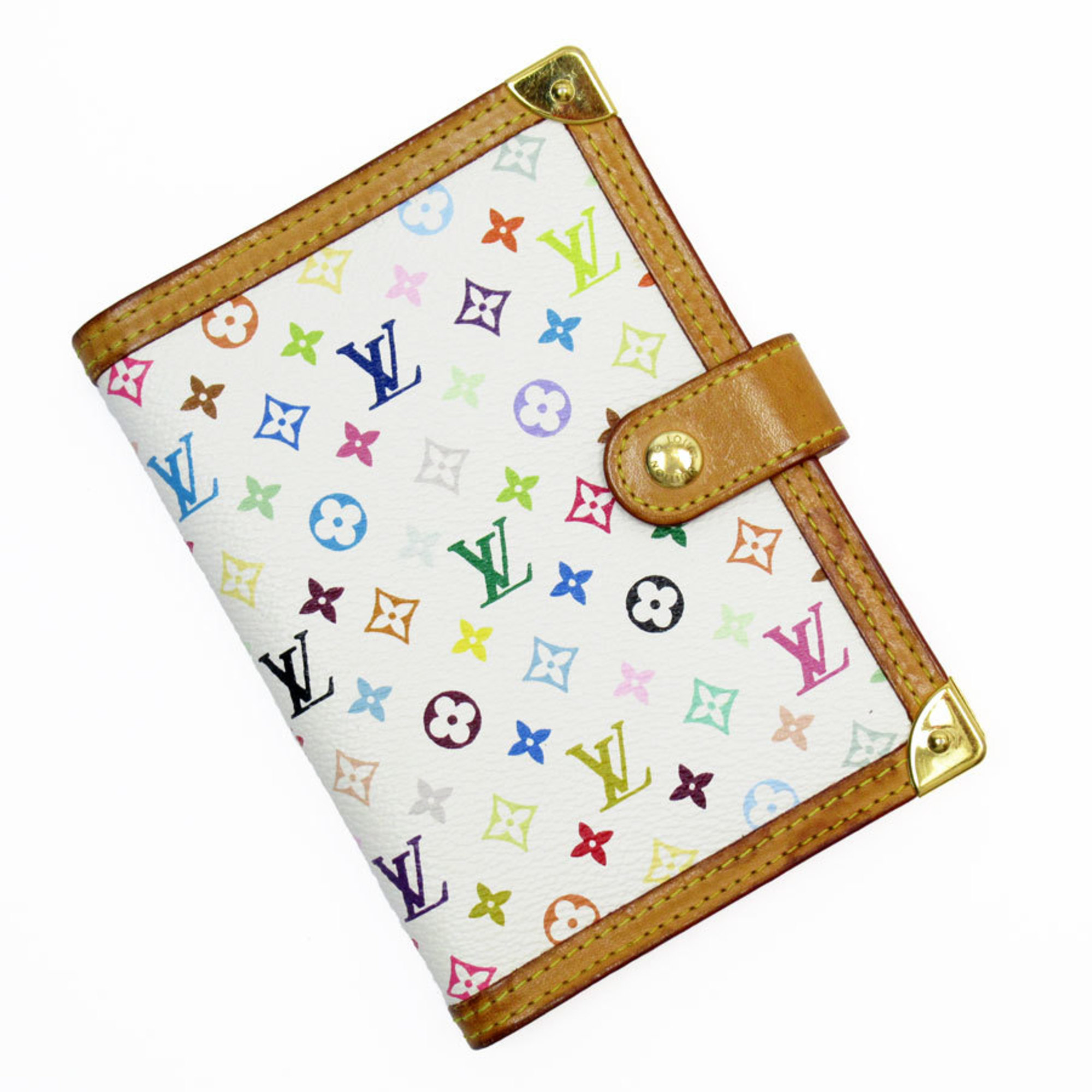 Louis Vuitton LOUIS VUITTON Notebook Cover Monogram Multicolor Agenda PM Blanc Gold Women's R20896 w0648a