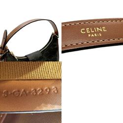 CELINE Triomphe Shoulder Bag Leather Brown Gold Women's z2153