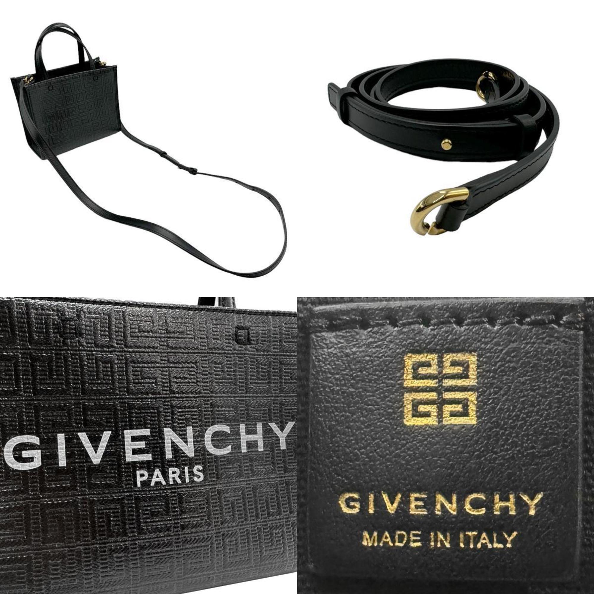 Givenchy handbag shoulder bag leather black gold women's z2200