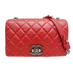 CHANEL Chanel Matelasse Full Flap Chain Shoulder Caviar Skin Bag Women's Red 23 Series