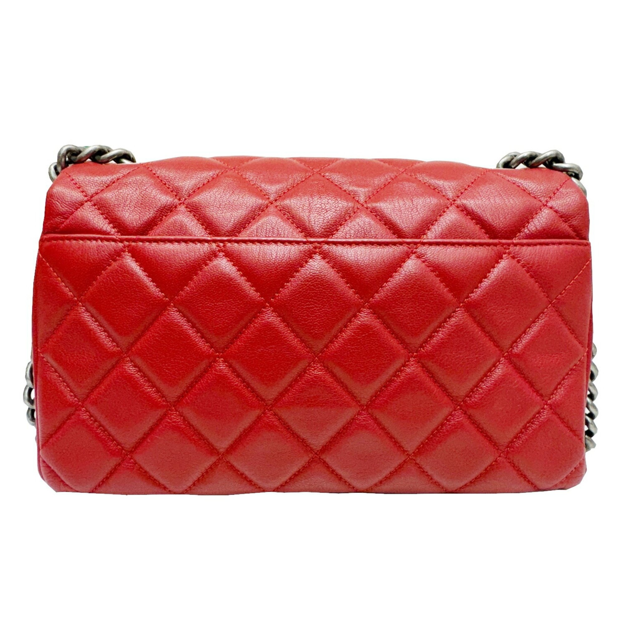 CHANEL Chanel Matelasse Full Flap Chain Shoulder Caviar Skin Bag Women's Red 23 Series