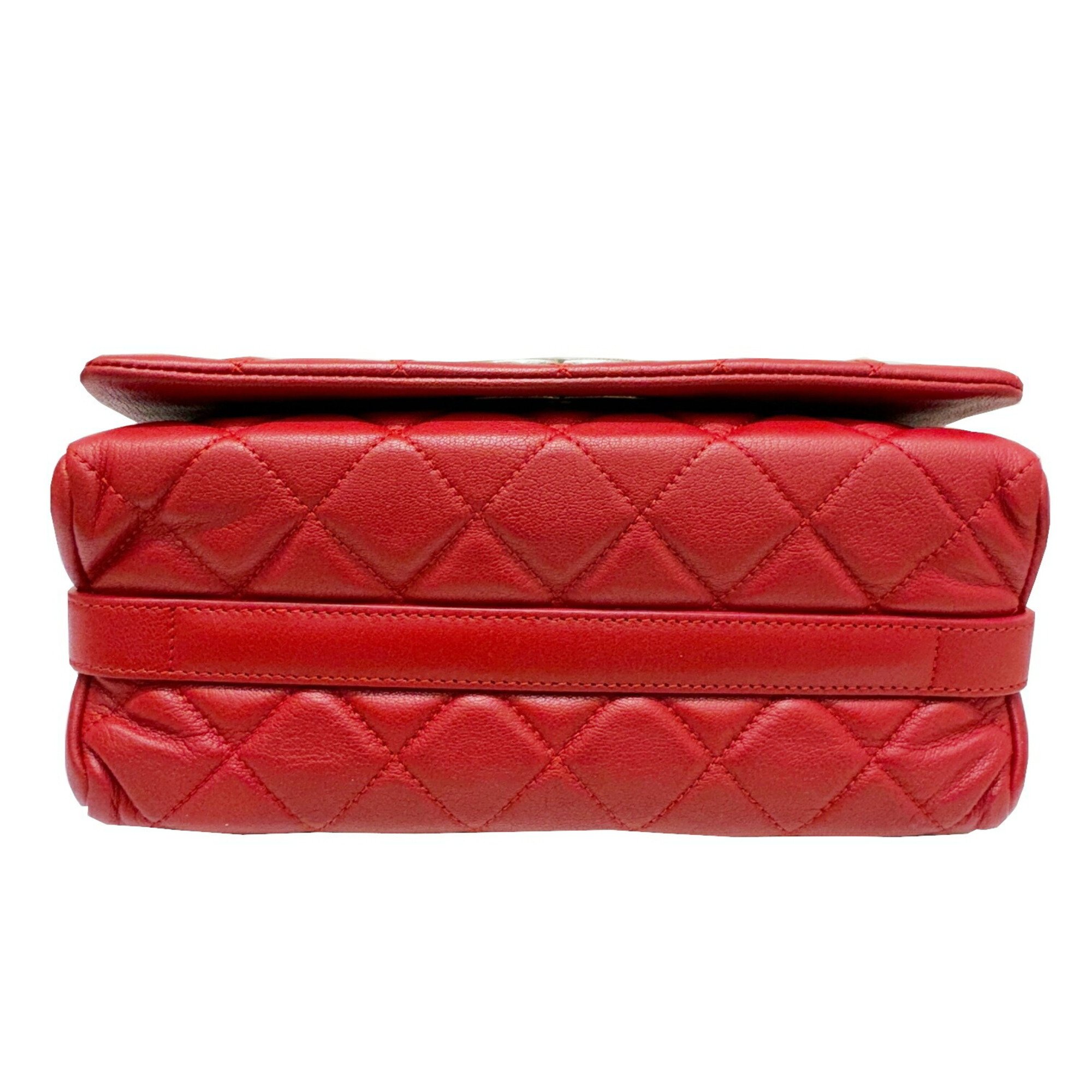 CHANEL Chanel Matelasse Full Flap Chain Shoulder Caviar Skin Bag Women's Red 23 Series