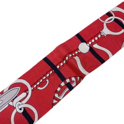 HERMES Twilly PULITURA rope pink red white scarf silk neck wrap bag accessory ladies men