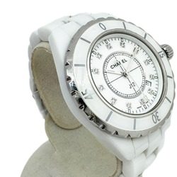 CHANEL J12 33mm White 12P Diamond H1628 Ceramic Index Date Change Quartz Battery Operated Wristwatch Women's Watch