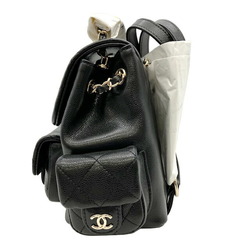 CHANEL Backpack Caviar Skin Black AS4399 Rucksack Women's